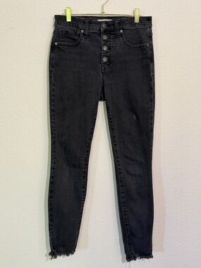 Madewell 9 inch High Rise Black Button-Fly Skinny Jeans - 28